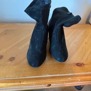 Sparkling Black Ankle Booties